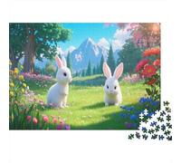 Little White Rabbit Jigsaw 1000 Pieces Challenge Toys for Adults Cartoon Animals Impossible Jigsaw Puzzles Educational Games Home Decoration 1000pcs (75x50cm)
