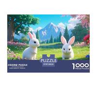 Little White Rabbit1000Pieces JigsawPuzzlesanimal ForAdults Challenging Brainteasing Age12+byth EducationalGame Brainteasing Adults Jigsaw Puzzle 38x26cm/1000pcs