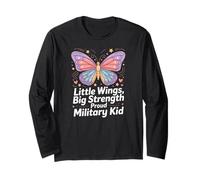 Little Wings, Big Strength Proud Military Child Butterfly Long Sleeve T-Shirt