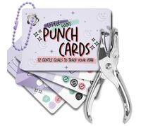 Little Wins Punch Cards, 12 Habit Tracker & Goal Planner Set with Punch