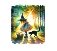 Little Witch in the Forest Lined Journal - Perfecrt Gift for a Witchy Girl, Nature Lover or Cat Lover