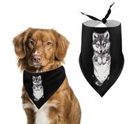Little Wolf Pup in Pocket Dog Bandana Puppy Cat Scarfs Bibs Washable Triangle Kerchief Pet Gifts