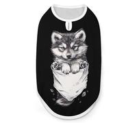 Little Wolf Pup in Pocket Dog Shirt Pet Clothes Summer T-Shirts Sleeveless Tank Top for Small Puppy Cat
