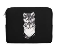 Little Wolf Pup in Pocket Laptop Sleeve Bag Protective Laptop Carrying Case Cover for 10/12/13/15/17 Inch