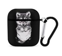 Little Wolf Pup in Pocket PC Headphone Case for AirPods 1 And 2 Earphone Cover Earbuds Accessories with Keychain