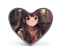Little Woman in Anime Floral Swan Lapel Pin - Heart Shape Brooch Pins for Men & Women Suit Accessories, 1" Lightweight Enamel Lapel Pins Buttons for Backpacks, Hats, Bags, Lanyards