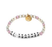 Little Words Project #1 Teacher Bracelet, The Original Word Bracelet, Made with Colorful Beads and Plated Brass Hardware, Handcrafted Design & Positive Message, Size XS