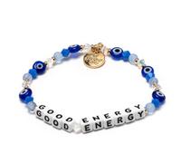 Little Words Project Good Energy Santorini Bracelet, The Original Word Bracelet, Made with Colorful Beads and Plated Brass Hardware, Handcrafted Design & Positive Message, M-L, no gemstone