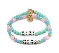 Little Words Project Mama and Mini Bracelet Set, The Original Word Bracelet, Made with Colorful Beads and Plated Brass Hardware, Handcrafted Design & Positive Message, Size XS and XXS