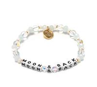 Little Words Project Moon & Back Bracelet, The Original Word Bracelet, Made with Colorful Beads and Plated Brass Hardware, Handcrafted Design & Positive Message, Size XS