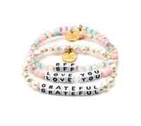 Little Words Project Mother's Day Gifts, The Original Word Bracelet, Made with Colorful Beads and Plated Brass Hardware, Handcrafted Design & Positive Message, M-L, Stone, no gemstone