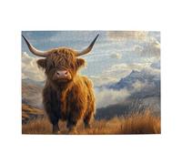 Little Yaks On The Grassland Peaks Wooden Puzzle 500 Piece Jigsaw Puzzle For Adults Challenging Puzzle For Game Size 15"X20.4"