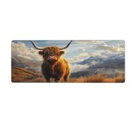 Little Yaks On The Grassland Peaksfloral Print Mousepad Laptop Keyboard Mat Large Mouse Pad With Stitched Edges Long Non-Slip Rubber Base Spring Desk Pad For Office Home Desk Decor, 31.5" X 11.8"