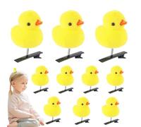 Little Yellow Duck Hairpin - Plush Hairpin Set Cartoon Duck Animal Headwear - Cute and Soft Animal Hair Clips, Yellow Duck Fun Hair Accessories, Hair Pins for Kids Women