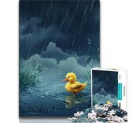 Little Yellow Duck in The Rain Puzzles for Adults Teens 1000 Pieces,Help The Brain Exercise Addictive Toys to Cultivate Patience Suitable for Couples 38x26cm