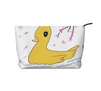 Little Yellow Duck Printed Corduroy Cosmetic Bag, Large Capacity Waterproof Travel toiletries Storage Bag