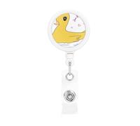 Little Yellow Duck Retractable Badge Holder is Durable Sturdy Comes with A Lanyard for Office Hospital Staff Wearing