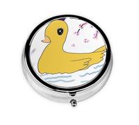 Little Yellow Duck This Small, Round, Three-Compartment Travel Pill Box is Perfect for Storing Daily medications, Vitamins, and on-The-go.
