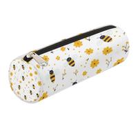Little Yellow Flower Bee Pencil Case School Supplies Pouch Bag for Girls Boys Teenagers, Women Makeup Brush Bag