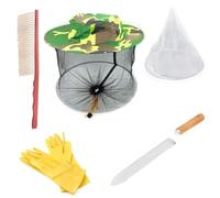 Little Z + Bee Hat + Filter Screen + Rubber Gloves + Red Sweeper Beekeeper's Kit And Tools ,Beekeeping Suit