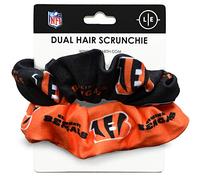 Littlearth NFL Cincinnati Bengals Dual Hair Twist Scrunchie - Officially Licensed Hair Accessory for Game Day, Workouts & Everyday Style (Set of 2)