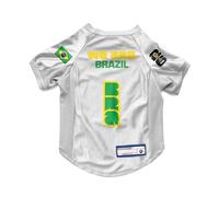 Littlearth Stretch Pet Jersey - Officially Licensed FIFA World Cup 2026, Team: Brazil, Size: Large