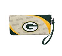 Littlearth Womens NFL Green Bay Packers Curve Zip Organizer Wallet, Team Color, 8" x 4" x 1"