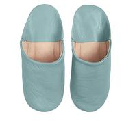 LITTLEBIGTREATS| Moroccan Babouche BasicSlippers, Contemporary WomenMules, Handmade Basic Slippers, Women Indoor Slippers, Indoor Slip-On, Comfortable & Light-Weight (large, PEARL GREY, large)