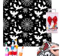 LITTLECANDLE DIY Coloring Blanket, Coloring Blankets for Adults,DIY Coloring Blanket Creative Personalized Art ProjectSoft Cozy Fleece Drawing Throw Bedroom Decor-(Bat, with 24Pens)