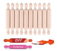 Littlecatch 10 PCS Wooden Mini Rolling Pin 6 Inches Long Kitchen Baking Rolling Pin Small Wood Dough Roller for Fondant Pasta