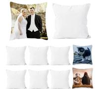Littlecatch 10Pcs 40X40 White Plain Sublimation Blanks Pillow Case Cushion Covers Pillowcase Cushion Cover with Zipper Pillowcase for Heat Transfer DIY, Digital Printing & Painting
