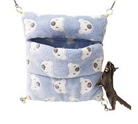 Littledropet Thick Fleece Ferret Sugar Gliders Hammock Pouch Sack Swing Hanging Bed for Rat Guinea Pig Squirrel and Other Small Animal (Blue, One Size)