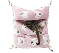 Littledropet Thick Fleece Ferret Sugar Gliders Hammock Pouch Sack Swing Hanging Bed for Rat Guinea Pig Squirrel and Other Small Animal (Pink, One Size)