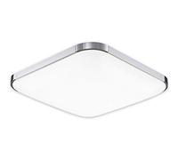 Littleduckling 24W LED Ceiling Light 39x39x9cm Ultra-thin Modern Silver Cool White Super Bright Square Lamp for Living Room Bathroom Bedroom Dining Room