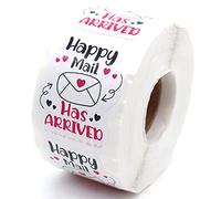 Littlefa 1.5” Happy Mail Has Arrived with Cute Envelope Design Stickers,Mail Stickers,Small Business Stickers, Envelopes Stickers, Gift Bags Packaging 500 PCS