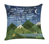 Littlefa Inspiring Gifts Cute Mountains Throw Pillow Cover Mountains Cushion Cover Decorative Pillowcase Living Room Bedroom Decor for Girls Friends Daughter Niece Women - How Cool