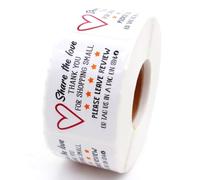 Littlefa Please Leave Review Stickers, Thank You Sticker for Small Business