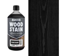 Littlefair's Wood Stain Water-Based - (Black Black) - Non-Toxic, Eco-Friendly & Quick Drying - Easy-to-Apply, Concentrated Formula for All Wood Types - 1 LTR