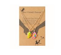 LittleFathand 2Pcs Butterfly Necklace Friendship BFF Necklace Cute Small Butterfly Pendant Necklace for Women Men Best Friends Jewelry Gift, Zinc, No Gemstone