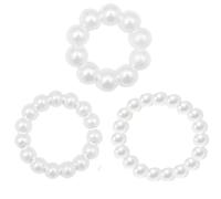 LittleFathand 3pcs Vintage Pearl Beaded Bracelet for Women Girls Pearl Stretchy Bracelet Minimalism Faux Pearl Bracelet Dance Party Jewelry Gift 4 6 8 10 12 14mm, Zinc, no gemstone