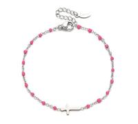 LittleFathand Bohemian Seed Bead Bracelet for Women Men Stainless Steel Cross Bracelet Christmas Faith Cross Amulet Bracelet Religion Jewelry Gift, Zinc, no gemstone