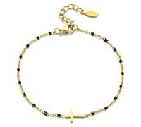 LittleFathand Bohemian Seed Bead Bracelet for Women Men Stainless Steel Cross Bracelet Christmas Faith Cross Amulet Bracelet Religion Jewelry Gift, Zinc, no gemstone
