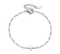 LittleFathand Bohemian Seed Bead Bracelet for Women Men Stainless Steel Cross Bracelet Christmas Faith Cross Amulet Bracelet Religion Jewelry Gift, Zinc, no gemstone