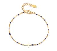LittleFathand Bohemian Seed Bead Bracelet for Women Men Stainless Steel Cross Bracelet Christmas Faith Cross Amulet Bracelet Religion Jewelry Gift, Zinc, no gemstone
