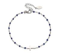 LittleFathand Bohemian Seed Bead Bracelet for Women Men Stainless Steel Cross Bracelet Christmas Faith Cross Amulet Bracelet Religion Jewelry Gift, Zinc, no gemstone