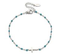 LittleFathand Bohemian Seed Bead Bracelet for Women Men Stainless Steel Cross Bracelet Christmas Faith Cross Amulet Bracelet Religion Jewelry Gift, Zinc, no gemstone