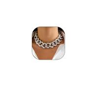 LittleFathand Chunky Gold Chain Necklace for Women Big Chunky Choker Necklace Gold Cuban Link Chain Necklaces Punk Hip-Hop Necklaces Costume Jewelry Gift, Zinc, No Gemstone