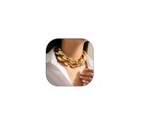 LittleFathand Chunky Gold Chain Necklace for Women Big Chunky Choker Necklace Gold Cuban Link Chain Necklaces Punk Hip-Hop Necklaces Costume Jewelry Gift, Zinc, No Gemstone