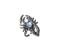 LittleFathand Funny Scorpion Rings for Women Men Natural Moon Moonstone Ring Statement Gothic Punk Open Ring Halloween Costume Jewelry Gift, Zinc, No Gemstone