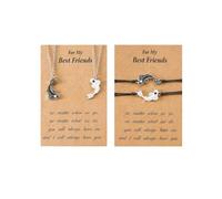 LittleFathand Tai Chi Necklace Bracelets Handmade Braided Feng Shui Yin Yang Bracelets Necklace for Women Men Friendship Jewelry